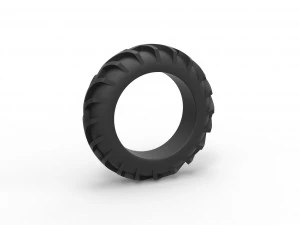 Neum&aacute;tico de tractor 19 Escala 1 a 25 Modelo de impresión 3D