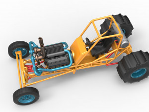 Dirt Dragster Scale 1 to 25 Model Cetak 3D