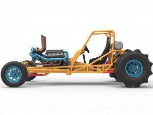 Dirt Dragster Scale 1 to 25 Model Cetak 3D