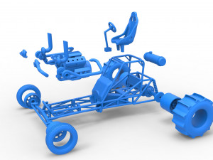 Dirt Dragster Scale 1 to 25 Model Cetak 3D