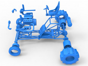 Dirt Dragster Scale 1 to 25 Model Cetak 3D