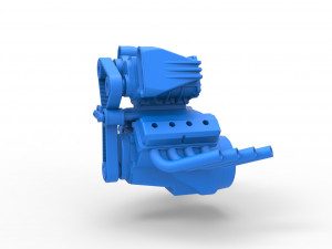 Engine V8 with double supercharger Version 7 Scale 1 to 25 3Dプリントモデル