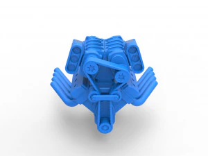 Engine V8 with double supercharger Version 7 Scale 1 to 25 3D Print Model
