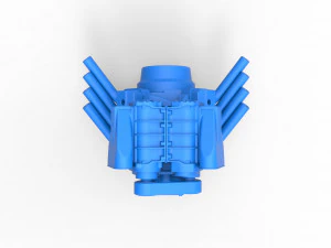 Engine V8 with double supercharger Version 7 Scale 1 to 25 3D Print Model