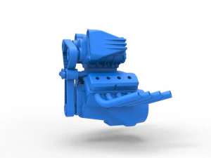 Engine V8 with double supercharger Version 7 Scale 1 to 25 3D Print Model
