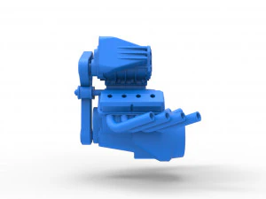 Engine V8 with double supercharger Version 7 Scale 1 to 25 3D Print Model