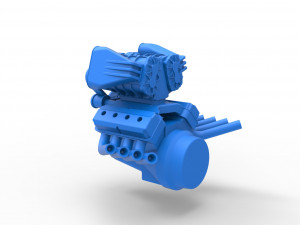 Engine V8 with double supercharger Version 7 Scale 1 to 25 Modèles 3D en vedette