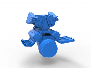 Engine V8 with double supercharger Version 7 Scale 1 to 25 3D Print Model