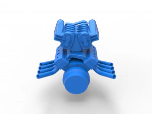 Engine V8 with double supercharger Version 7 Scale 1 to 25 3D Print Model