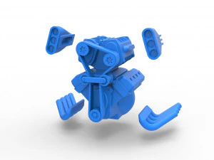 Engine V8 with double supercharger Version 7 Scale 1 to 25 3D Print Model