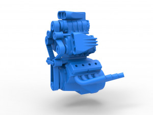 Engine V8 with triple supercharger Version 4 Scale 1 to 25 Modelo de impresión 3D