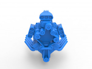 Engine V8 with triple supercharger Version 4 Scale 1 to 25 3D Print Model