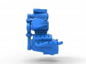 Engine V8 with triple supercharger Version 4 Scale 1 to 25 3D Print Model