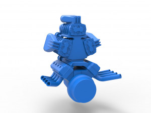 Engine V8 with triple supercharger Version 4 Scale 1 to 25 3D Print Model