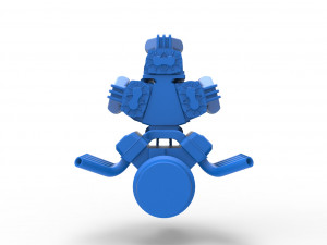 Engine V8 with triple supercharger Version 4 Scale 1 to 25 3D Print Model