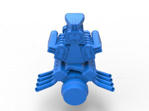 Engine V8 with triple supercharger Version 4 Scale 1 to 25 3D Print Model