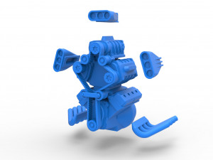 Engine V8 with triple supercharger Version 4 Scale 1 to 25 3D Print Model