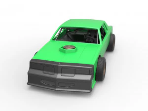 Carro de corrida vintage, modelo antigo, escala 1 a 25 Modelo de Impressão 3D