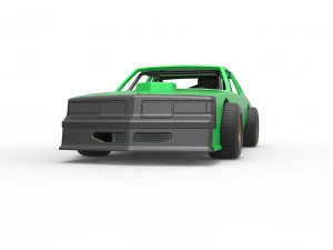 Carro de corrida vintage, modelo antigo, escala 1 a 25 Modelo de Impressão 3D