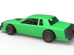 Vintage dirt late model race car Scale 1 to 25 Modèles 3D en vedette