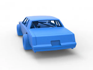 Carro de corrida vintage, modelo antigo, escala 1 a 25 Modelo de Impressão 3D