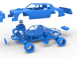 Vintage dirt late model race car Scale 1 to 25 Modèles 3D en vedette