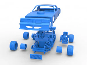 Carro de corrida vintage, modelo antigo, escala 1 a 25 Modelo de Impressão 3D