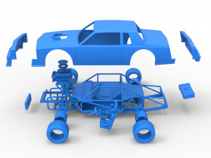 Vintage dirt late model race car Scale 1 to 25 Modèles 3D en vedette
