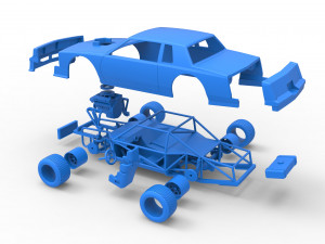 Vintage dirt late model race car Scale 1 to 25 Modèles 3D en vedette