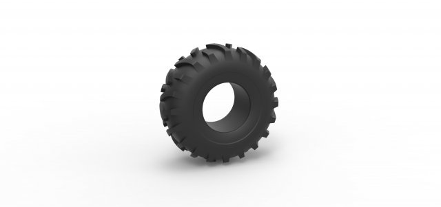 Offroad tire 122 Scale 1 to 25 Modello di stampa 3D .c4d .max .obj .3ds .fbx .stl .blend 