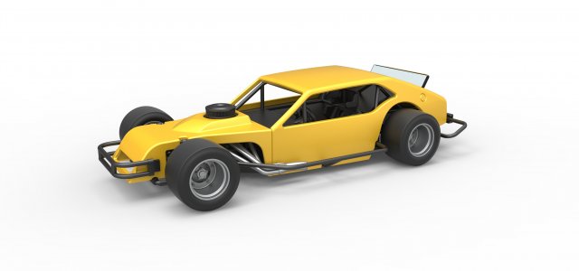Vintage Asphalt Modified stock car V2 Scale 1 to 25 3D in 3DExport