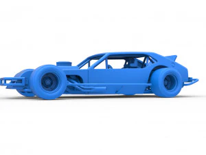 Stock car V2 modificado em asfalto vintage escala 1 a 25 Modelo de Impressão 3D