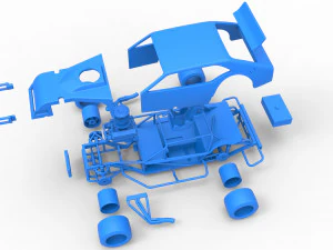 Stock car V2 modificado em asfalto vintage escala 1 a 25 Modelo de Impressão 3D