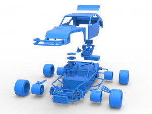 Stock car V2 modificado em asfalto vintage escala 1 a 25 Modelo de Impressão 3D