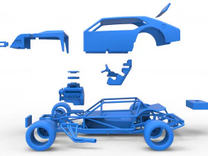 Stock car V2 modificado em asfalto vintage escala 1 a 25 Modelo de Impressão 3D