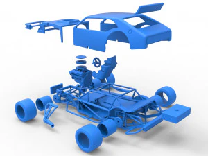 Stock car V2 modificado em asfalto vintage escala 1 a 25 Modelo de Impressão 3D