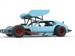 Vintage Asphalt Modified stock car V2 with wing Scale 1 to 25 3D Print Model