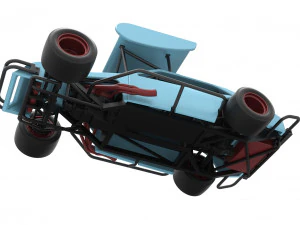 Vintage Asphalt Modified stock car V2 with wing Scale 1 to 25 3D Print Model