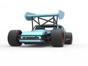 Vintage Asphalt Modified stock car V2 with wing Scale 1 to 25 3D Print Model