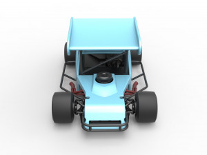 Vintage Asphalt Modified stock car V2 with wing Scale 1 to 25 Modello di stampa 3D