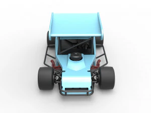 Vintage Asphalt Modified stock car V2 with wing Scale 1 to 25 3D Print Model