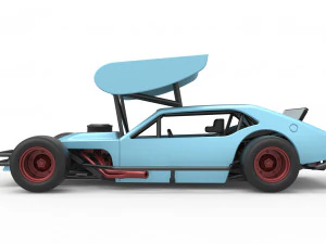 Vintage Asphalt Modified stock car V2 with wing Scale 1 to 25 3D Print Model