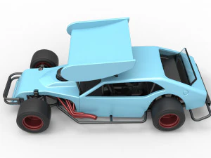 Vintage Asphalt Modified stock car V2 with wing Scale 1 to 25 3D Print Model
