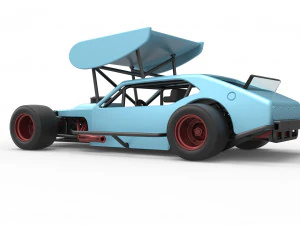 Vintage Asphalt Modified stock car V2 with wing Scale 1 to 25 3D Print Model