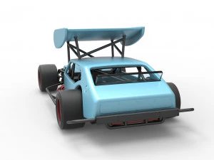 Vintage Asphalt Modified stock car V2 with wing Scale 1 to 25 3D Print Model