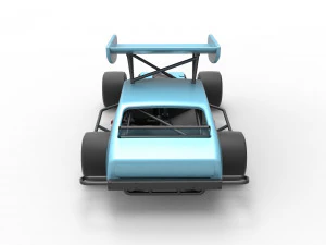 Vintage Asphalt Modified stock car V2 with wing Scale 1 to 25 3D Print Model