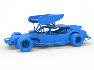 Vintage Asphalt Modified stock car V2 with wing Scale 1 to 25 3D Print Model