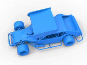 Vintage Asphalt Modified stock car V2 with wing Scale 1 to 25 3D Print Model