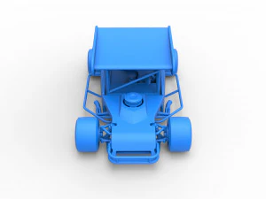 Vintage Asphalt Modified stock car V2 with wing Scale 1 to 25 3D Print Model