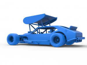 Vintage Asphalt Modified stock car V2 with wing Scale 1 to 25 3D Print Model